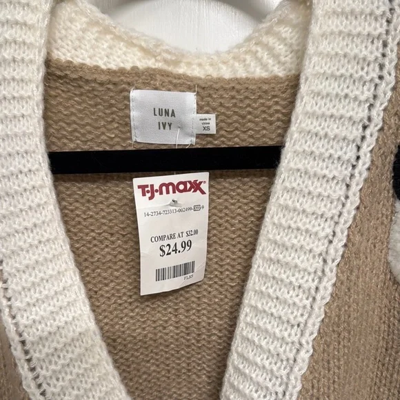 NWT Luna Ivy Knit Sheep Cardigan Sweater - Picture 2 of 4